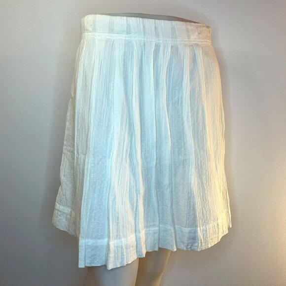 ANN TAYLOR LOFT Women's White Cotton Skirt - Size 0 - NWT $44.50 - Picture 1 of 4